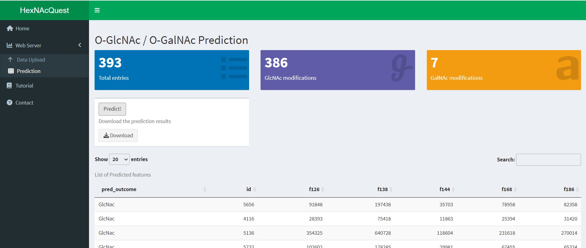 HexNAcQuest prediction result example